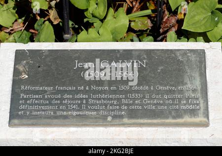 Friedhof der Könige. Grab von Jean Calvin ( Johannes Calvin ). Calvin war ein französischer Theologe, Pastor und Reformer in Genf während der Protestant Re Stockfoto