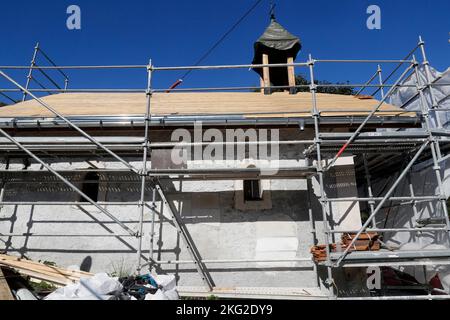 Die barocke Kapelle La Combe wird renoviert. Frankreich. Stockfoto