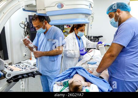 Herzchirurgie im Krankenhaus Hotel Dieu de France in Beirut, Libanon. Stockfoto