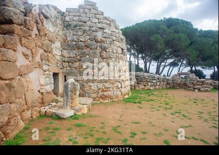 2021. dezember 01 - Europa; Italien, Sardinien, Sassari, Alghero, Palmavera Nuraghendorf aus dem 15.. Jahrhundert v. Chr. Stockfoto