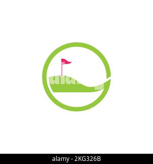 Buchstabe g grünes Golffeld Logo Vektor Stock Vektor