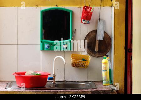 Eine vietnamesische Küche. Tan Chau. Vietnam. Stockfoto