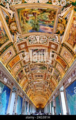 Rom Latium Italien. Die Vatikanischen Museen in der Vatikanstadt. Die Galerie der Karten Stockfoto