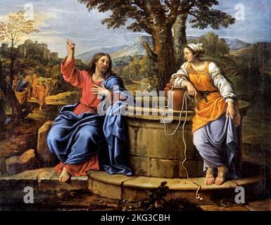 Pierre Mignard I.; Christus und die Frau von Samaria; 1681; Öl auf Leinwand; North Carolina Museum of Art, Raleigh, USA. Stockfoto
