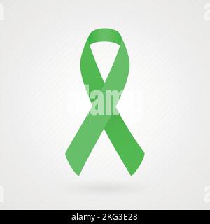 Farbband „Green Awareness“. Stoffstruktur. Vektorgrafik, flaches Design Stock Vektor