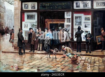 Joan Ferrer Miro; Öffentliche Ausstellung eines Bildes; um 1888; Öl auf Leinwand; Museu Nacional d'Art de Catalunya, Barcelona, Spanien.