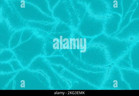 Abstrakter blauer, flüssiger, wasserfarbener Hintergrund mit goldenen Linien, Punkten und Flecken. Pastellfarbener Marmoralkohol-Maleffekt. Abbildung Design tem Stockfoto