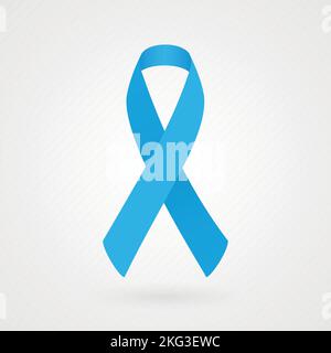 Blaues Band zur Sensibilisierung. Stoffstruktur. Vektorgrafik, flaches Design Stock Vektor