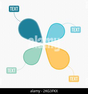 Infografik Bunte Tropfen. Vergleich der Datenvisualisierung. Vektorgrafik, flaches Design Stock Vektor