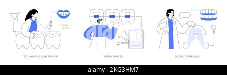 Kieferorthopädische Pflege abstrakte Konzept Vektor Illustrationen. Stock Vektor