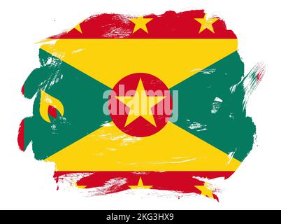 Grenada-Alarmmeldung auf abstraktem, weißem Pinselhintergrund Stockfoto