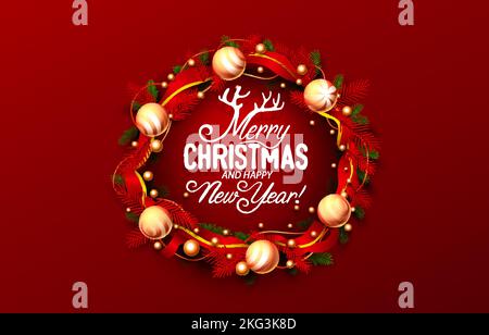 Frohe weihnachten und ein glückliches neues Jahr, Weihnachtsbanner. Vektorgrafik Stock Vektor