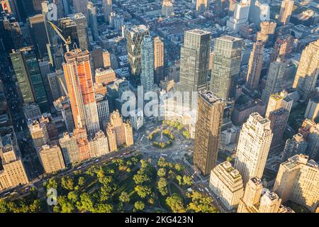 Columbus Circle New York City Manhattan Aerial Stockfoto