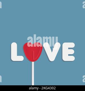 Schriftzug mit dem Wort Liebe. Konzept der Liebe. Vektorgrafik, flaches Design Stock Vektor