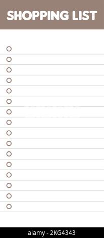 Einkaufsliste. To-Do-Liste. Druckbare Vorlage. Vektorgrafik, flaches Design Stock Vektor
