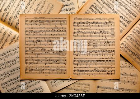 Hintergrund Musik Noten Stockfoto