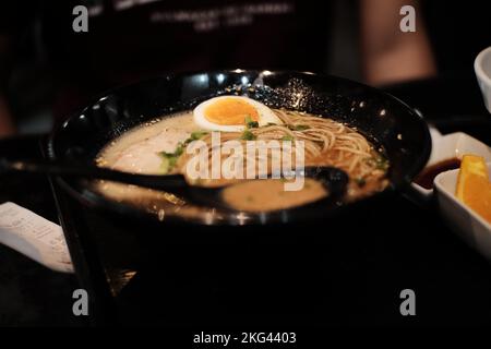 Cremiger Shoyu Ramen Stockfoto