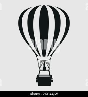 Ein einfaches Heißluftballon-Symbol, isoliert auf weißem Hintergrund Stock Vektor