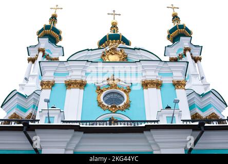 St. Andreas Kirche isoliert auf weißem Hintergrund, 18.. Jahrhundert Stockfoto