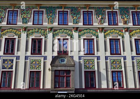 Winklerhouse, Jugendstilarchitektur in Innsbruck, Österreich Stockfoto