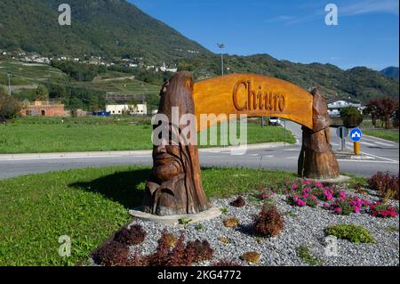 2021. oktober 14 - Europa, Italien, Lombardei, Sondrio, Valtellina, Chiuro Stockfoto