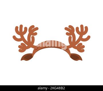 Weihnachtliche Hirschgeweih Maske isoliert. Vektorgrafik Stock Vektor