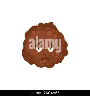 Fleischbällchen traurig Emoji. Ball aus Fleisch schmerzhafte Emotion isoliert Stock Vektor