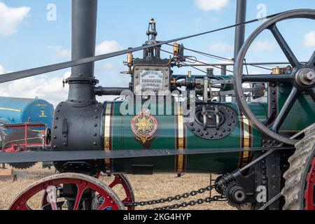 Tarrant Hinton.Dorset.Vereinigtes Königreich.August 25. 2022.Ein Robey Zugmotor aus dem Jahr 1909 ist auf der Great Dorset Steam Fair zu sehen Stockfoto