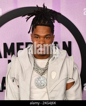 Los Angeles, USA. 21.. November 2022. Lil Baby nimmt an den American Music Awards 2022 im Microsoft Theater am 20. November 2022 in Los Angeles, Kalifornien, Teil. Foto: Casey Flanigan/imageSPACE Credit: Imagespace/Alamy Live News Stockfoto