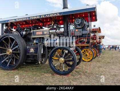 Tarrant Hinton.Dorset.United Kingdom.25. 2022. August. Auf der Great Dorset Steam Fair wird Eine 1920 Fowler R3 showmans-Lok ausgestellt Stockfoto