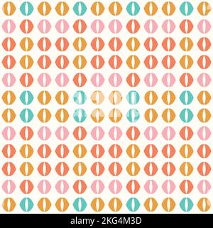 Abstrakter geometrischer Retro-Hintergrund. Vektor nahtlose Wiederholung Muster von gekrümmten Formen. Stock Vektor