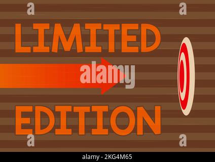 Schreiben mit Anzeige von Text Limited Edition. Das Wort, das in kleinen Stückzahlen geschrieben wird, wird in Zukunft wertvoll sein Stockfoto