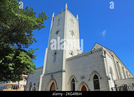 Blick auf die Christ Church Cathedral - Nassau, die Bahamas Stockfoto