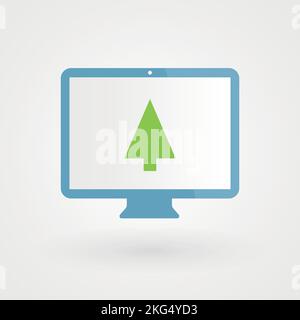 Desktop und Struktur. Konzept von Wald, Natur. Vektorgrafik, flaches Design Stock Vektor