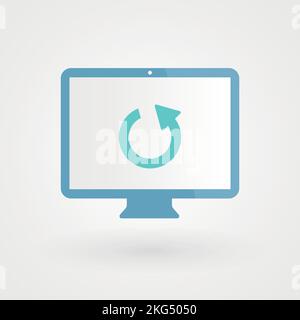 Desktop- und Aktualisierungssymbol. Konzept des Rücksetzens. Vektorgrafik, flaches Design Stock Vektor