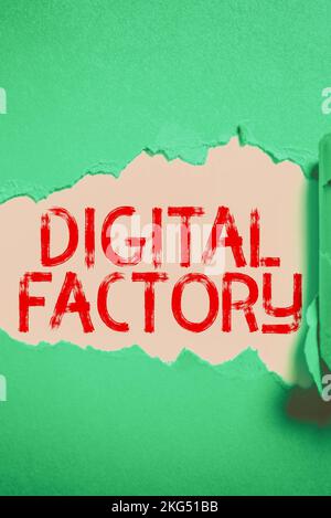 Textzeichen mit Digital Factory. Internet Concept nutzt digitale Technologie für den Fertigungsprozess Stockfoto