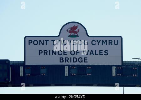 Prince of Wales Bridge auf der M4, die England und Wales, Großbritannien, verbindet Stockfoto