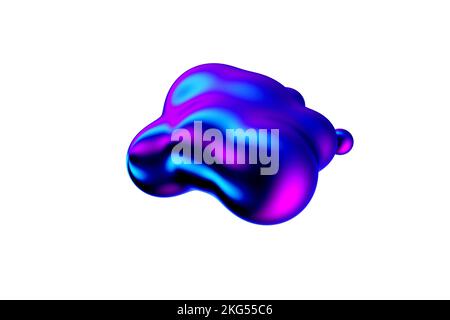Abstraktes 3D-Rendering des Gradienten-Metaballs Liquid BLOB. Stockfoto