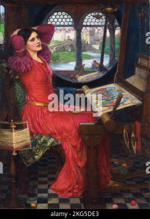 „Ich bin von Schatten halbkrank“, sagte die Dame von Shalott 1916, Gemälde von John William Waterhouse Stockfoto