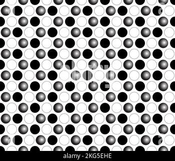 Einfache Kugeln und Kreise nahtlose Vektor monochrome Geometrie Stock Vektor