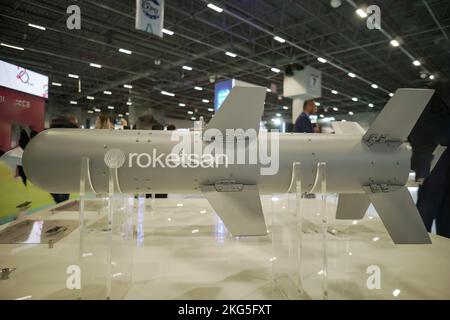 Roketsan Smart Micro Munitions Family MAM-C Mam-L Mam-T wurde für unbemannte Luftfahrzeuge [UAS] und leichte Angriffsflugzeuge entwickelt. Stockfoto