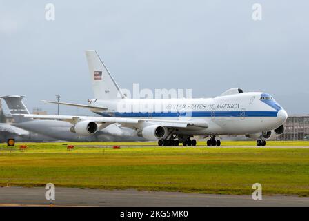 Tokio, Japan - 17. September 2012: Boeing E-4B der United States Air Force Nighwatch NEACP (National Emergency Airborne Command Post). Stockfoto