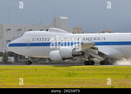 Tokio, Japan - 17. September 2012: Boeing E-4B der United States Air Force Nighwatch NEACP (National Emergency Airborne Command Post). Stockfoto