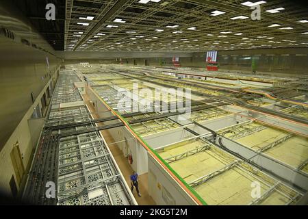 Doha, Katar. 21.. November 2022. IBC, International Broadcast Center im Doha National Convention Center Soccer World Cup 20122 in Katar ab 20,11. - 18.12.2022 ? Kredit: dpa/Alamy Live Nachrichten Stockfoto