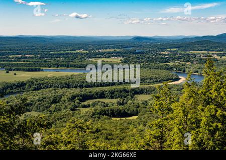 Der Blick vom Gipfel des Mount Holyoke in Hadley, Massachusetts Stockfoto