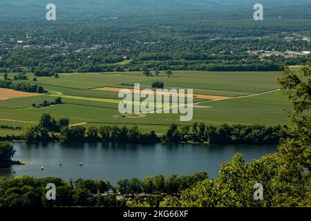 Der Blick vom Gipfel des Mount Holyoke in Hadley, Massachusetts Stockfoto