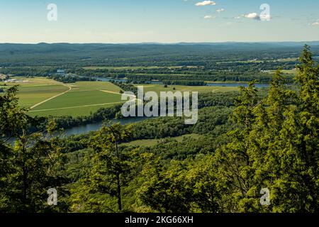 Der Blick vom Gipfel des Mount Holyoke in Hadley, Massachusetts Stockfoto