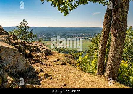 Der Blick vom Gipfel des Mount Holyoke in Hadley, Massachusetts Stockfoto