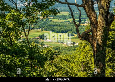 Der Blick vom Gipfel des Mount Holyoke in Hadley, Massachusetts Stockfoto