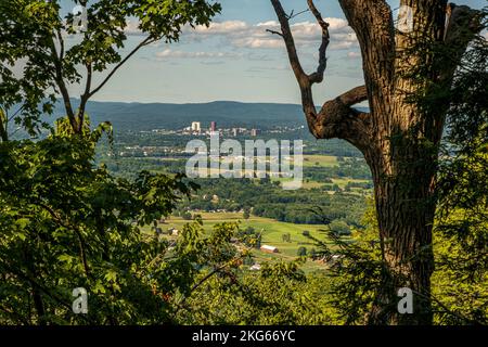 Der Blick vom Gipfel des Mount Holyoke in Hadley, Massachusetts Stockfoto